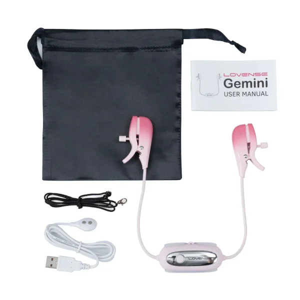 Pinzas para pezones vibratorias Gemini Lovense Rosadas - Imagen 9