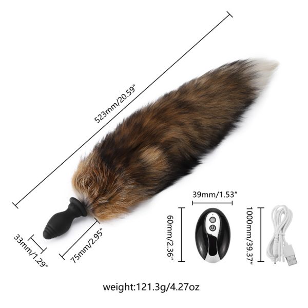 Plug Anal Real Fox Tail con vibración - Imagen 13